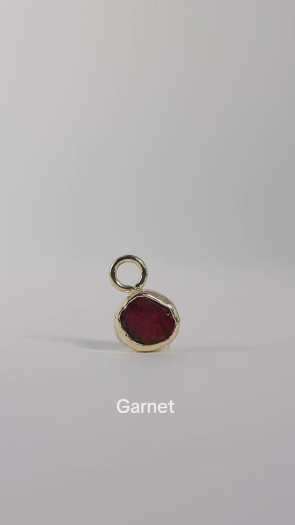 Gold 'A piece of you' Hammer Halo Raw Birthstone Necklace