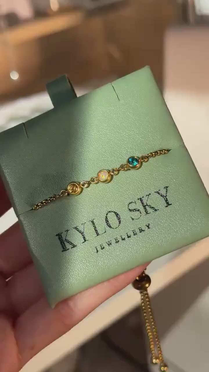Dainty birthstone bracelet