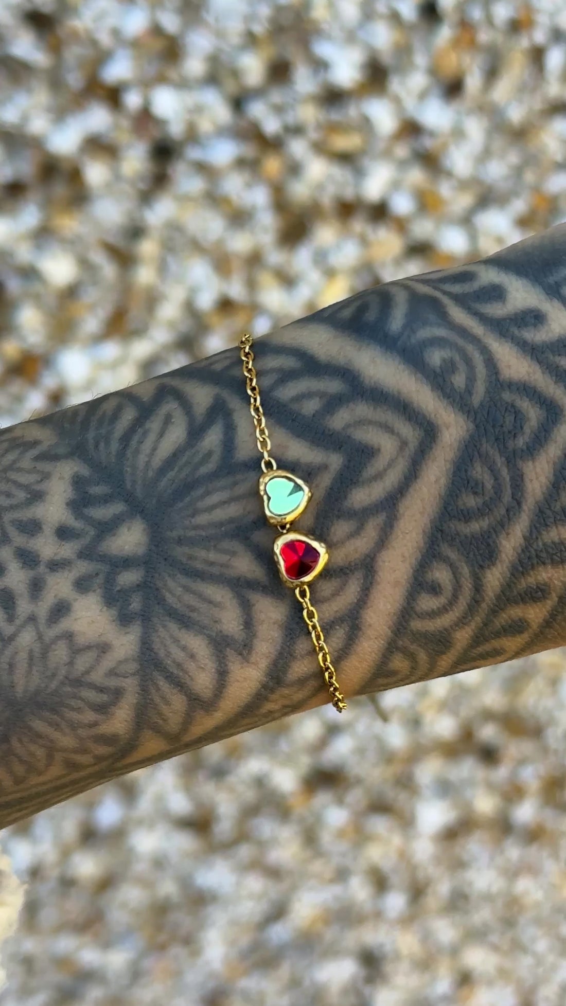Birthstone Love Heart Charm Bracelet